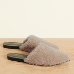 Jenni Kayne Cozy Shearling Mules in Brown